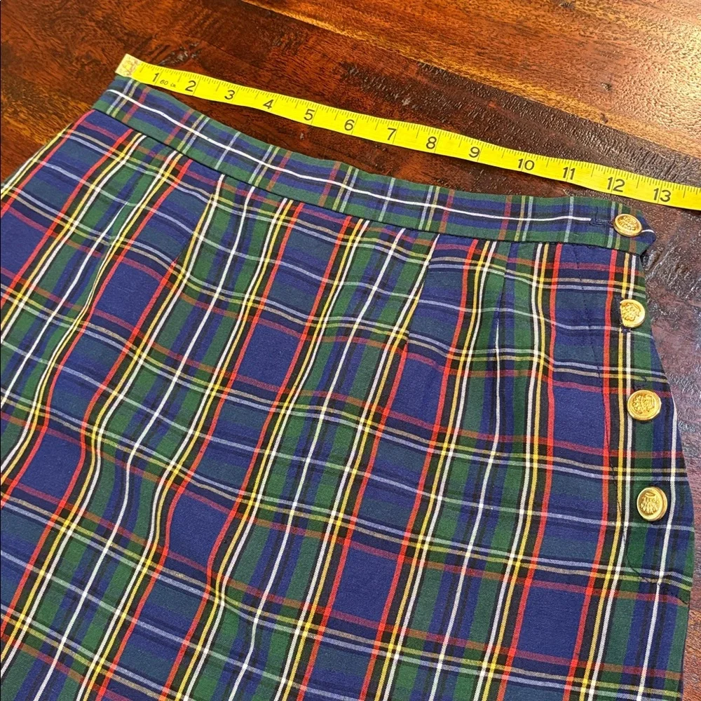 Ralph Lauren Blue and Green Plaid Pencil Skirt - Picture 12 of 14